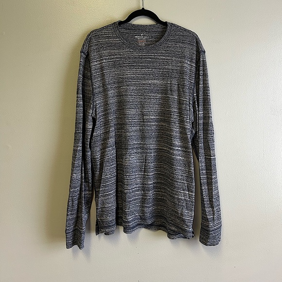 American Eagle Outfitters Active Flex Mens Blue Long Sleeve Henley Size XL - Picture 1 of 3